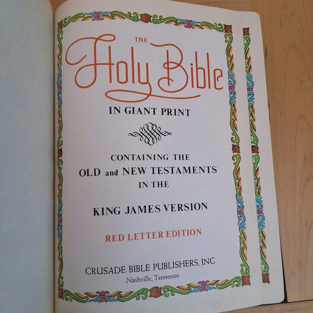 Crusade Bible Publishers KJV Brown NIB Giant Print Red Letter 1973